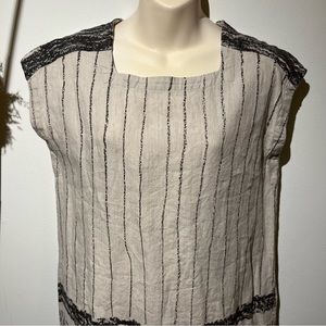 Donoratico , Art to wear , Graphic Print Linen Dress , Sz L